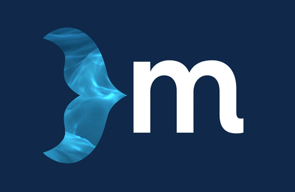 Mermaid Inc. NYC logo: stylized mermaid tail beside lowercase 'm', with flowing water creating the shape of the tail icon.